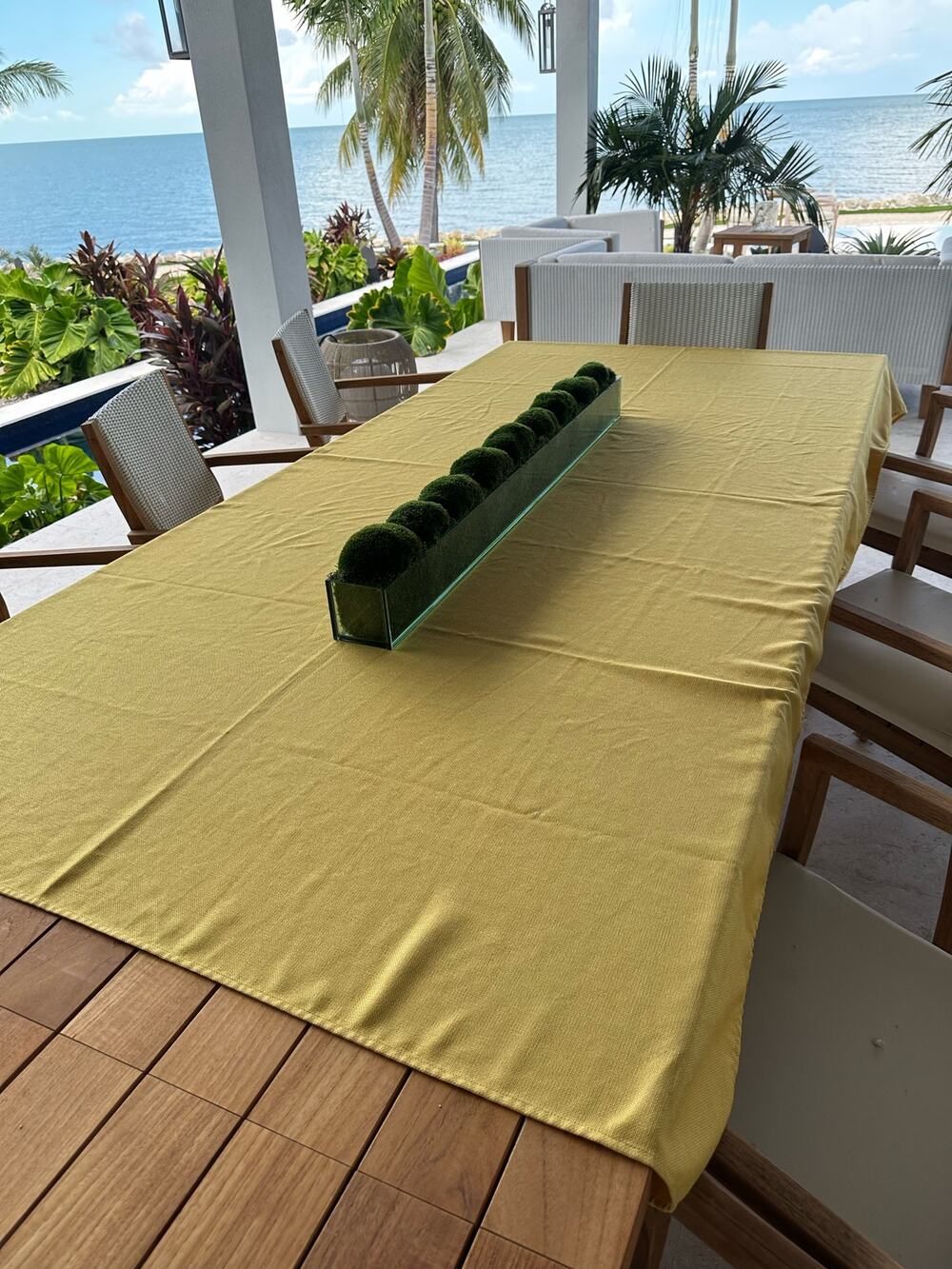 Vintage Tablecloth Gold Yellow 104" x 59" Rectangle